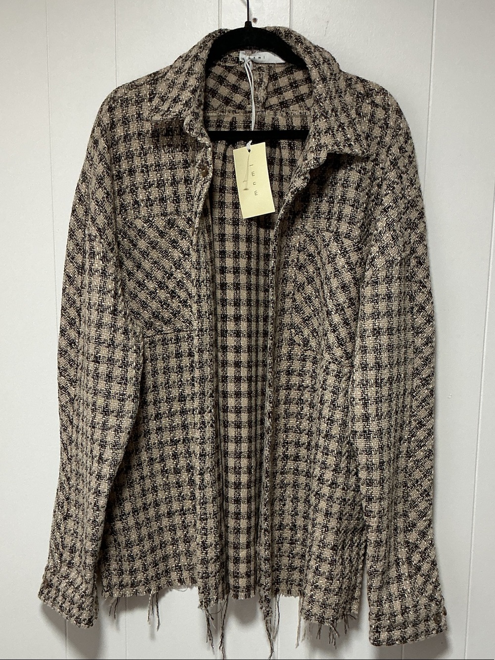 MNMI, Checked Shacket Jacket - Neutral Brown/Black